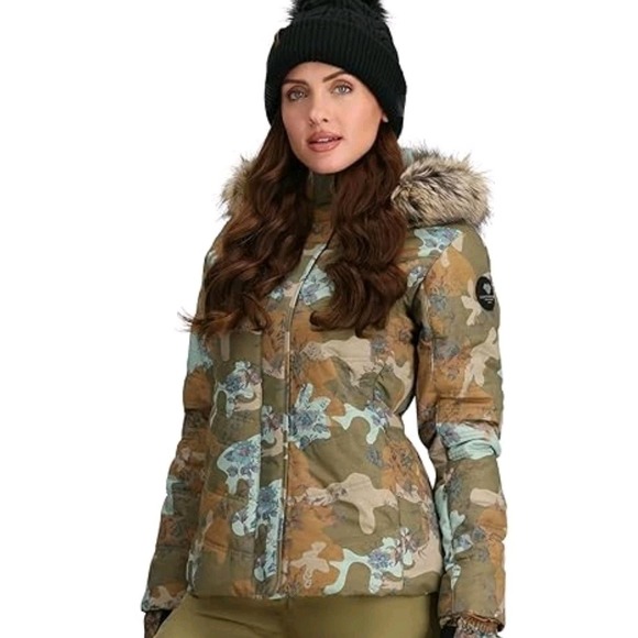 Obermeyer Jackets & Blazers - Obermeyer‎ Tuscany II Jacket Vintage Floral Camo Sz 6 w/removable Faux Fur Hood